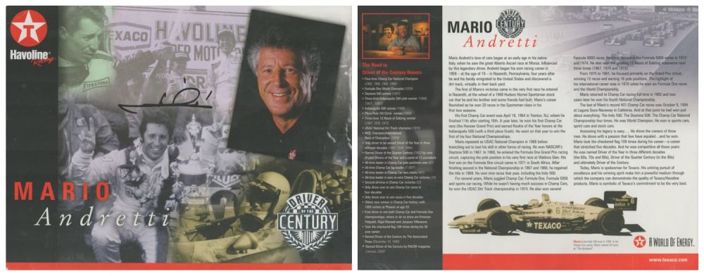 Lot 247: Mario Andretti signed Biography part black and white...