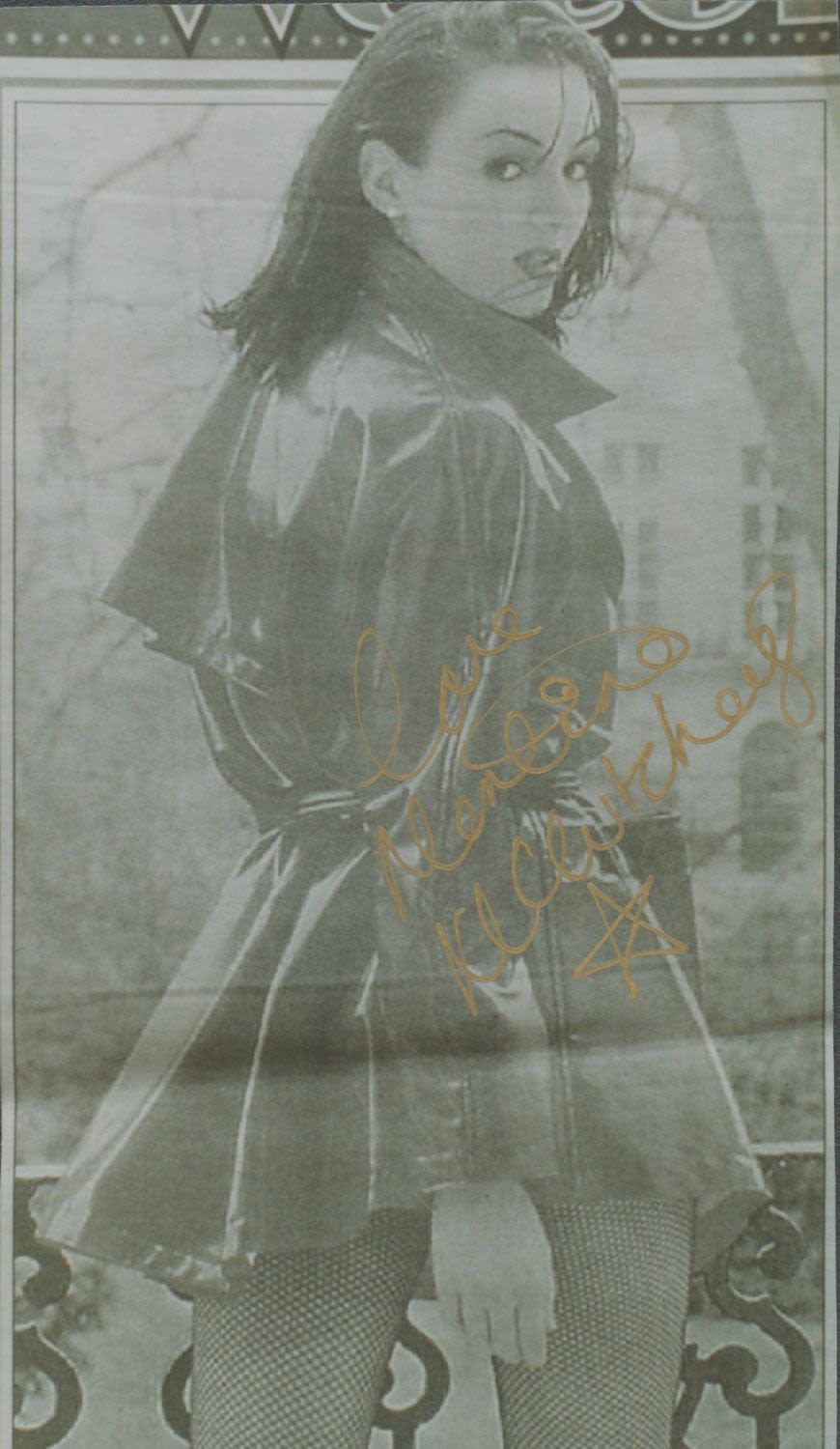 Lot 255: Martine McCutcheon signed Cut out black and white...
