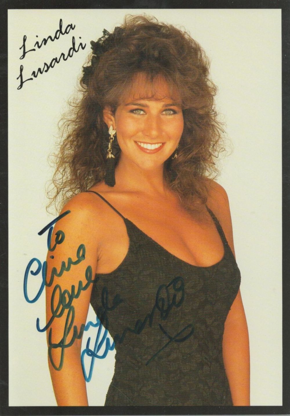 Lot 276: Linda Lusardi signed colour picture. An English model...