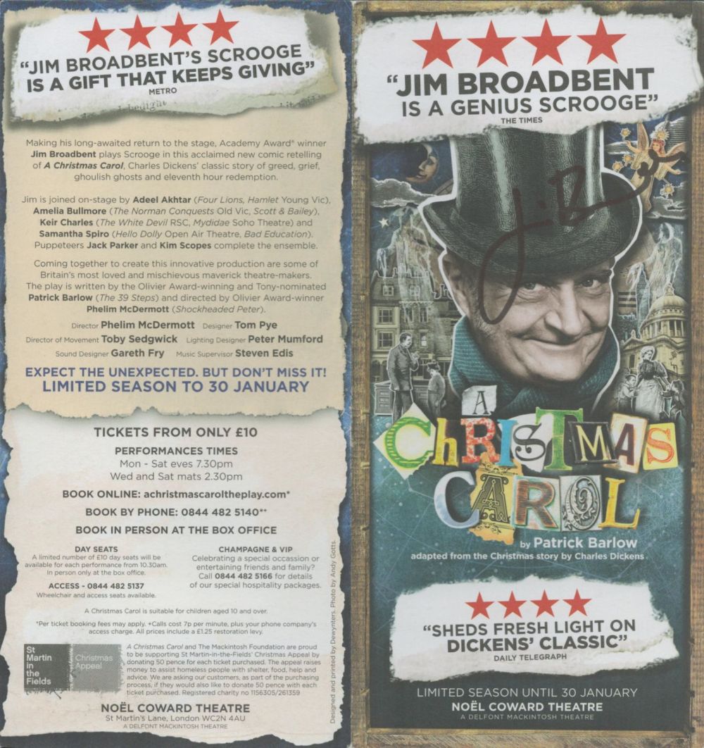 Lot 295: Jim Broadbent signed Is a Genius Scrooge A...