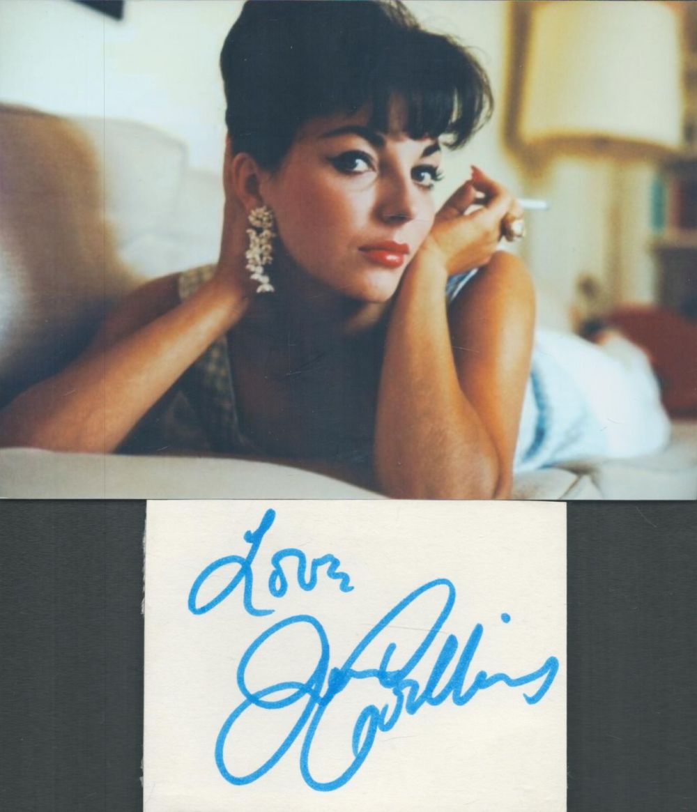 Lot 302: JOAN COLLINS Actress signed card with Photo. Good...
