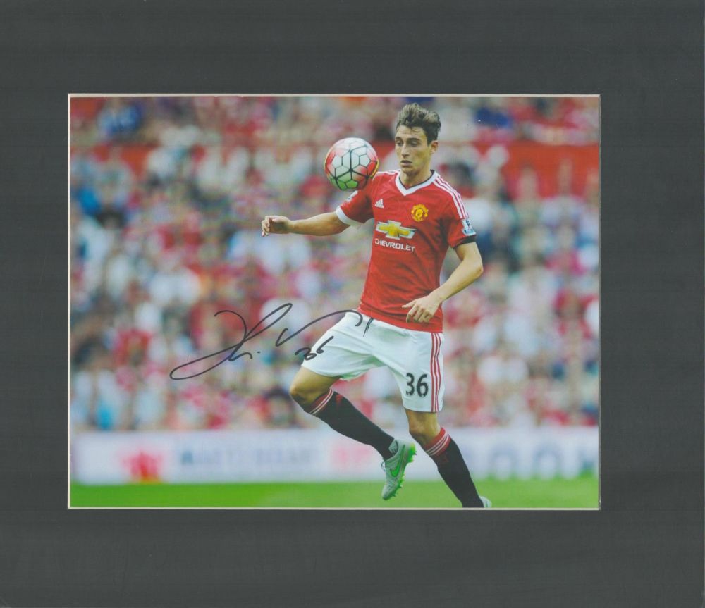 Lot 321: MATTEO DARMIAN signed Manchester United 11x14 Mounted Photo....