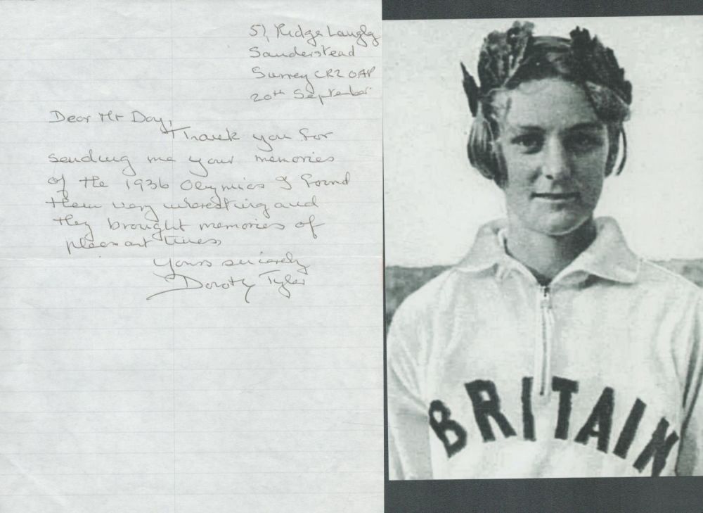 Lot 333: DOROTHY TYLER ODAM Hand signed Letter with 1936...