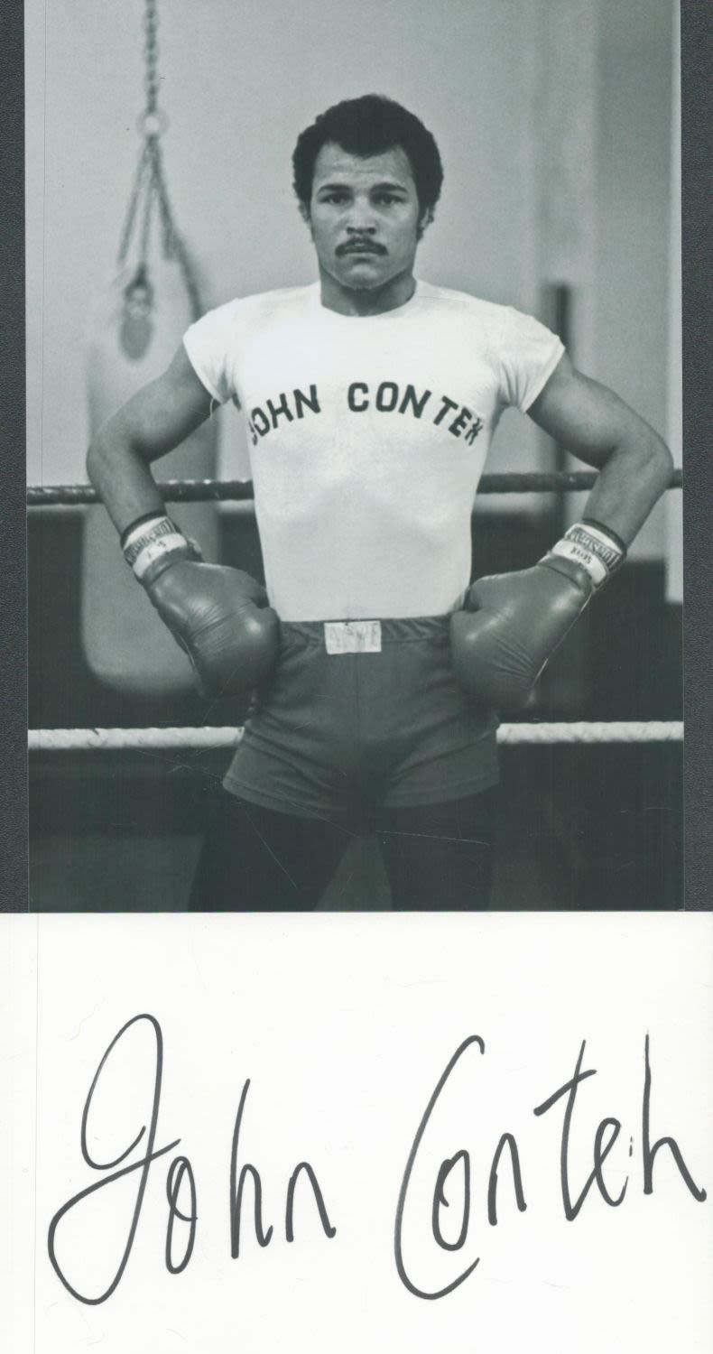 Lot 336: JOHN CONTEH World Champion 1973 77 signed Card...