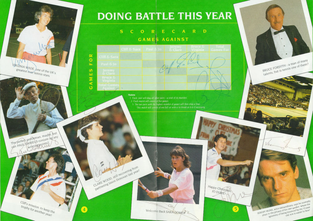 Lot 349: 1990 PRO CELEBRITY TENNIS Programme signed inside by...