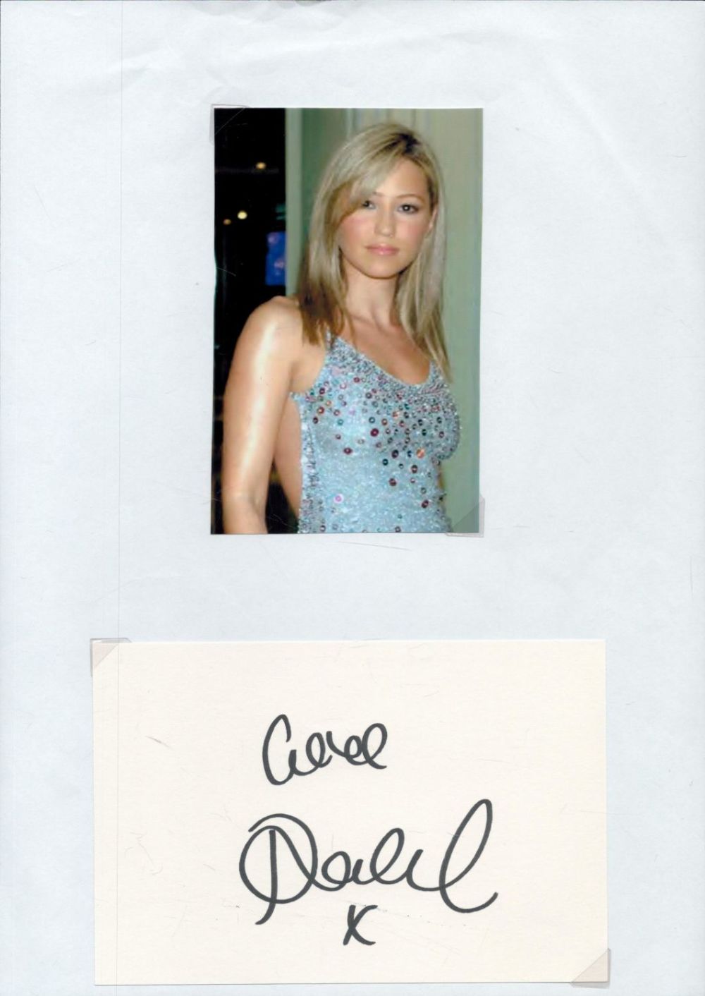 Lot 368: Rachel Stevens Signed White Card approx 6 x...