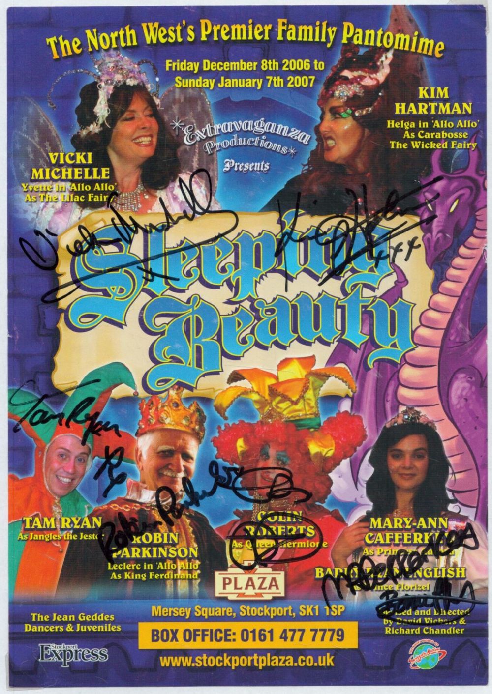 Lot 374: Vicki Michelle Multi Signed Flyer fixed to an...