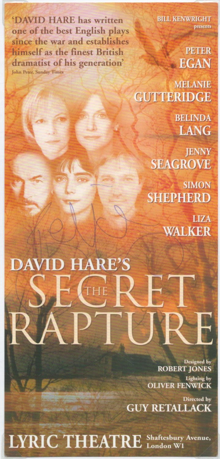 Lot 393: Jenny Seagrove Signed Flyer (The Secret Rapture) plus...