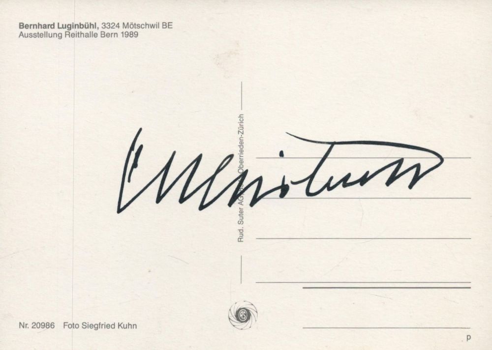 Lot 481: Bernhard Luginbuhl Signed Colour Postcard approx 6 x...