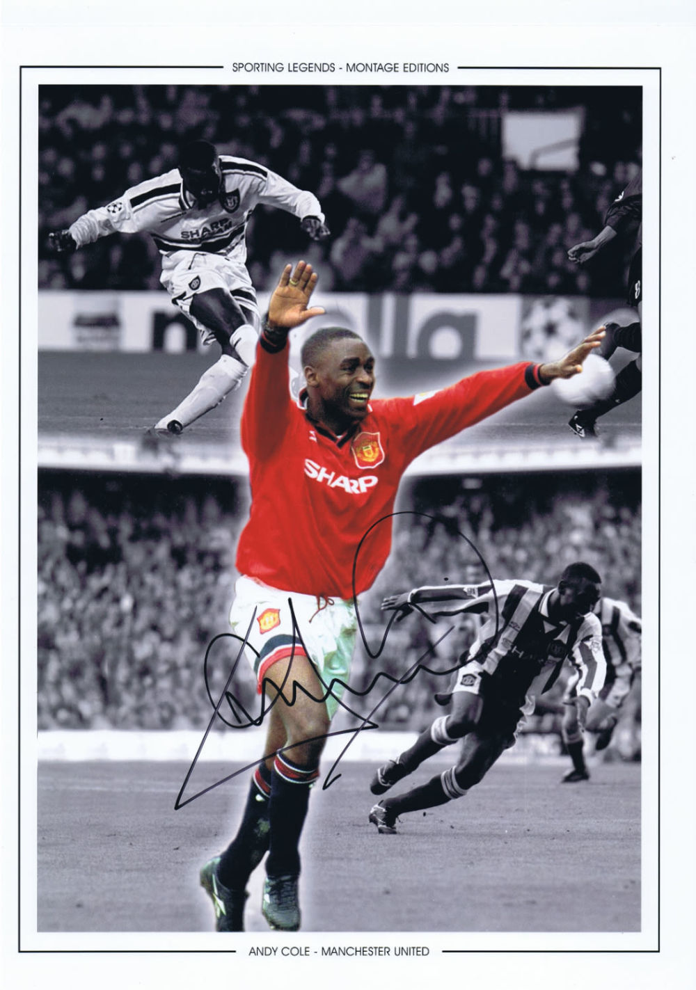 Lot 549: Autographed Andy Cole 16 X 12 Montage Edition:...