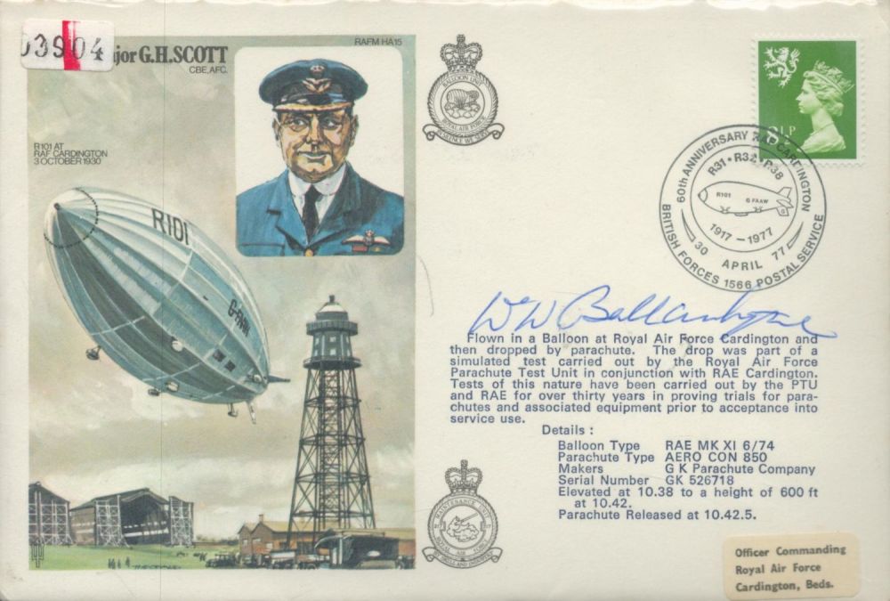 Lot 564: W Ballantyne Signed and Flown FDC R101 At...