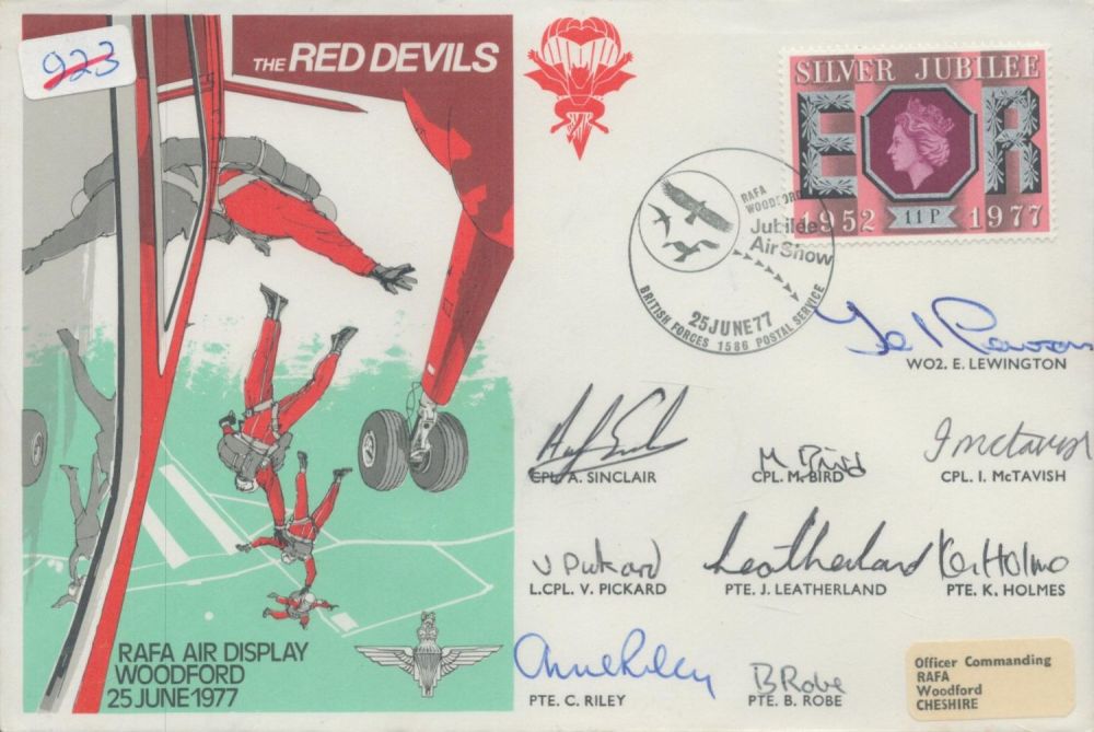 Lot 569: The Red Devils Multi Signed by 9 FDC...