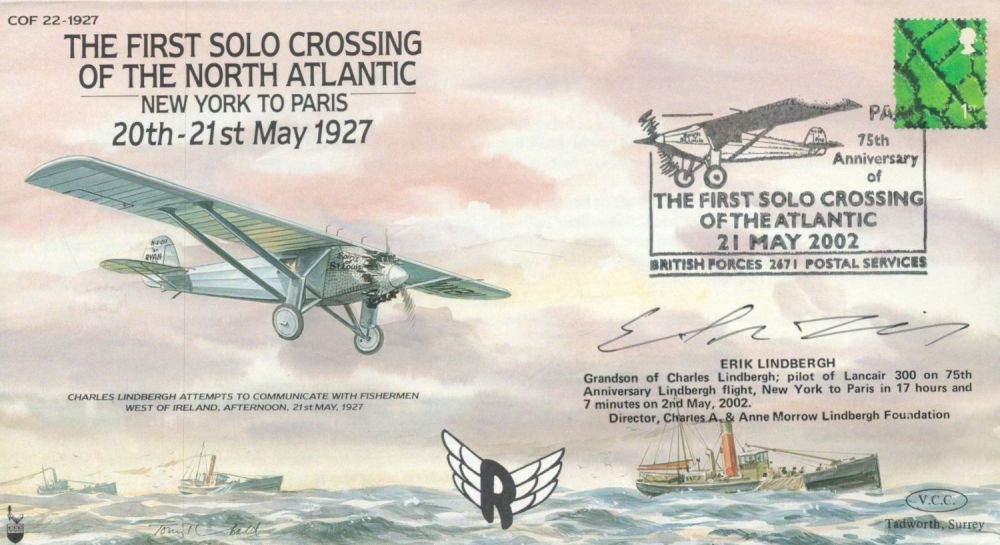 Lot 573: Erik Linbergh Signed and Flown FDC The First...