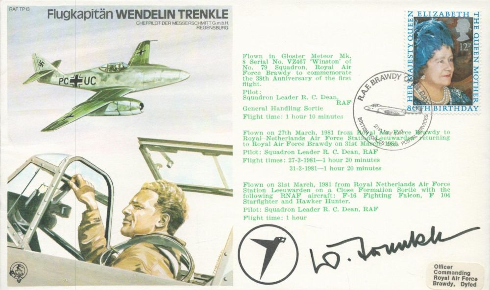 Lot 578: Flugkapitan Wendelin Trenkle Signed and Flown FDC Flugkapitan...
