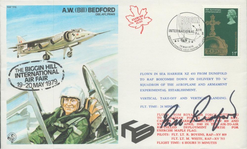 Lot 582: A W (Bill) Bedford Signed and Flown FDC...