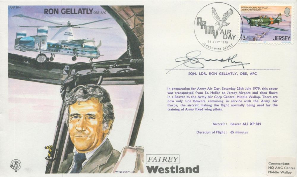 Lot 584: Sqn Ldr Ron Gellatly Signed and Flown FDC...