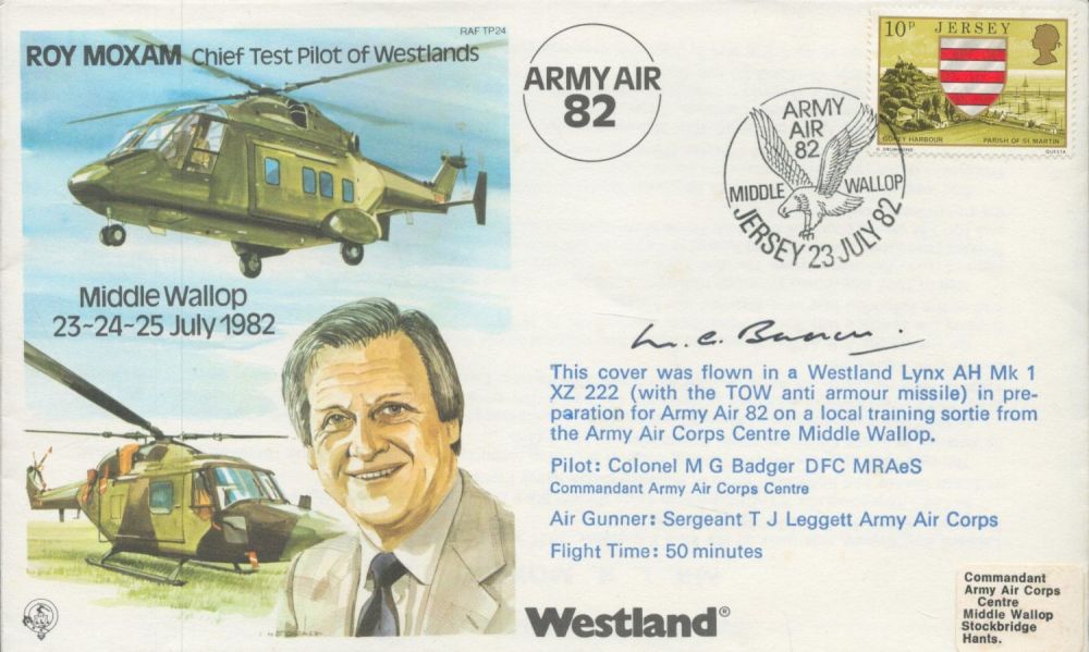 Lot 590: Colonel Badger Signed and Flown FDC Roy Moxam...