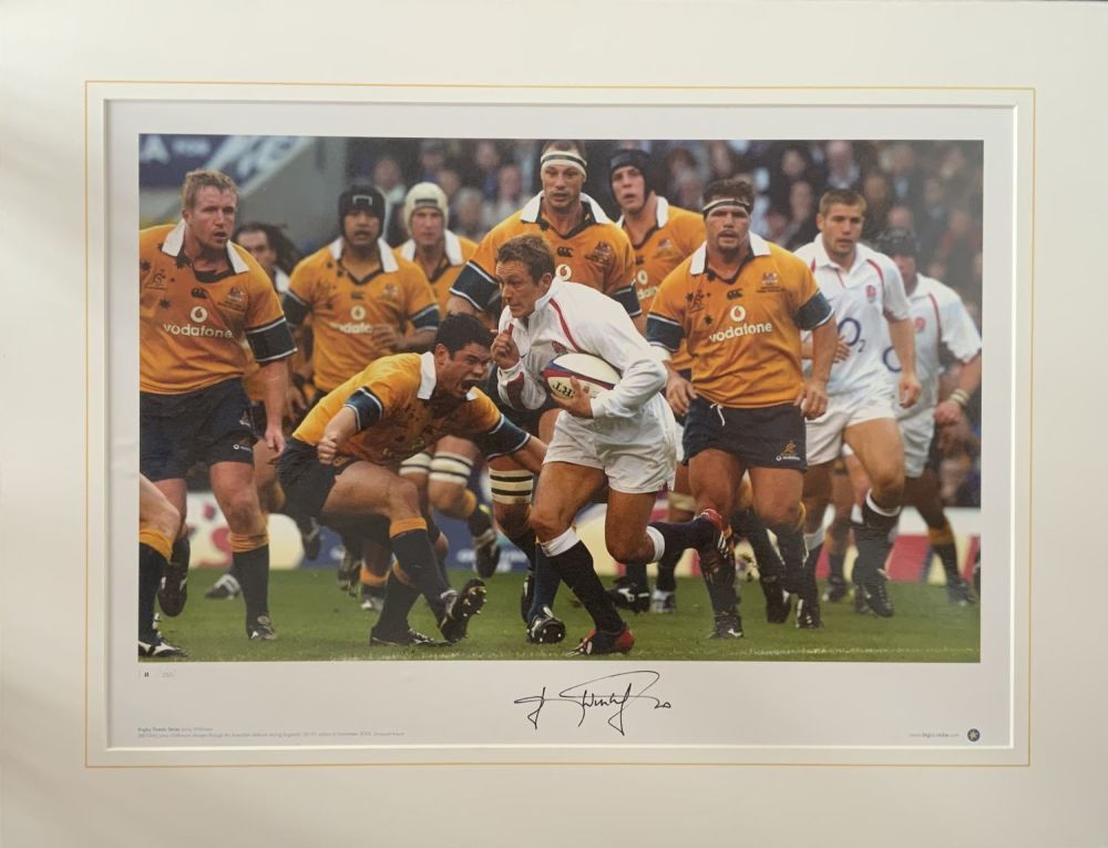 Lot 632: Rugby Great Series Print Jonny Wilkinson. Signed in...