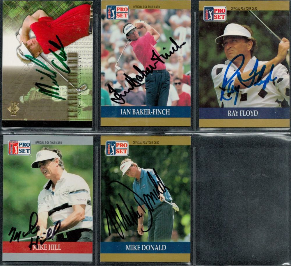 Lot 664: 5 Signed Golf Trade Cards Singed by, Raymond...