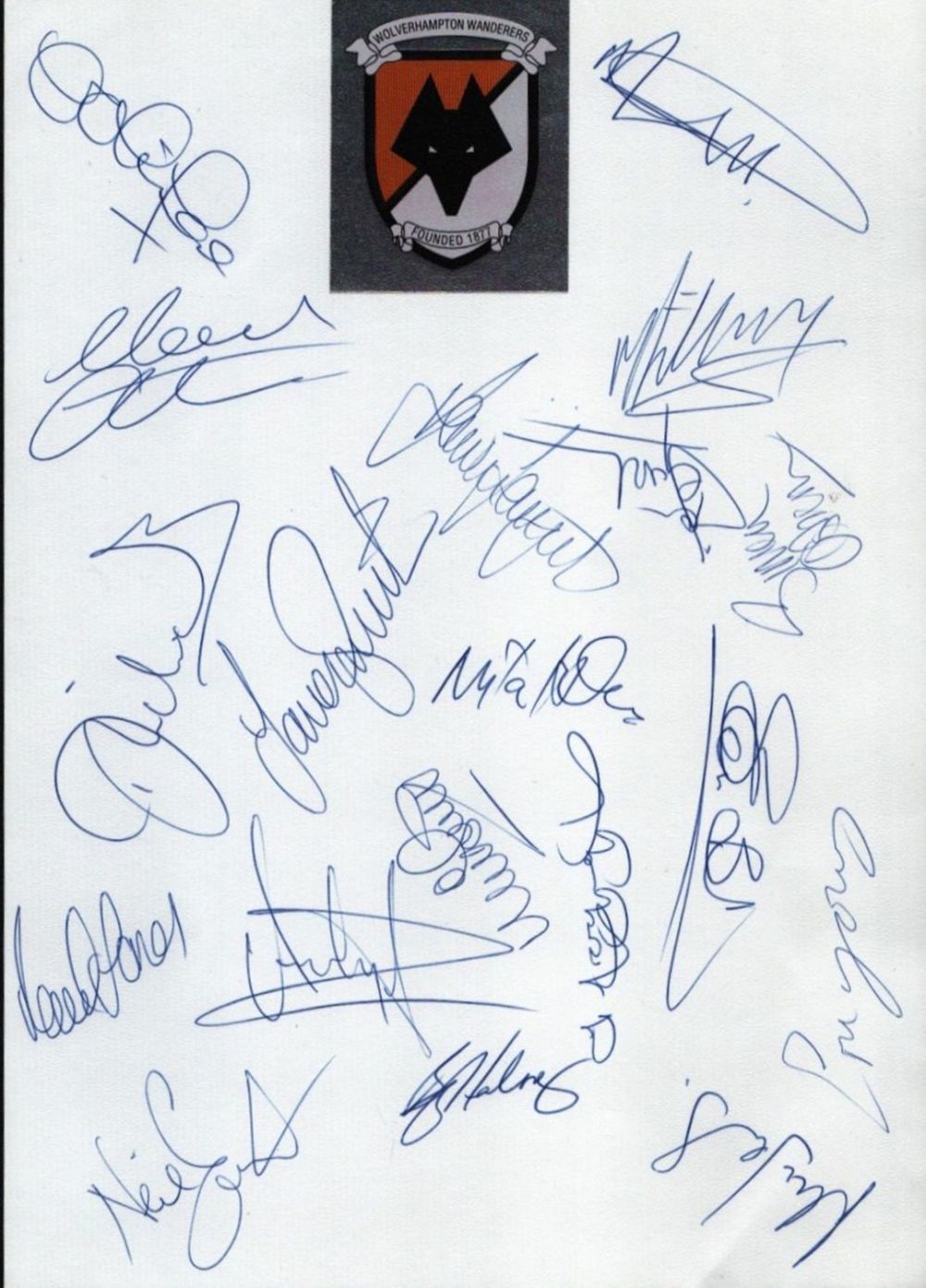 Lot 677: 19 Signatures, Wolverhampton Wanderers FC Signatures Season 1995...