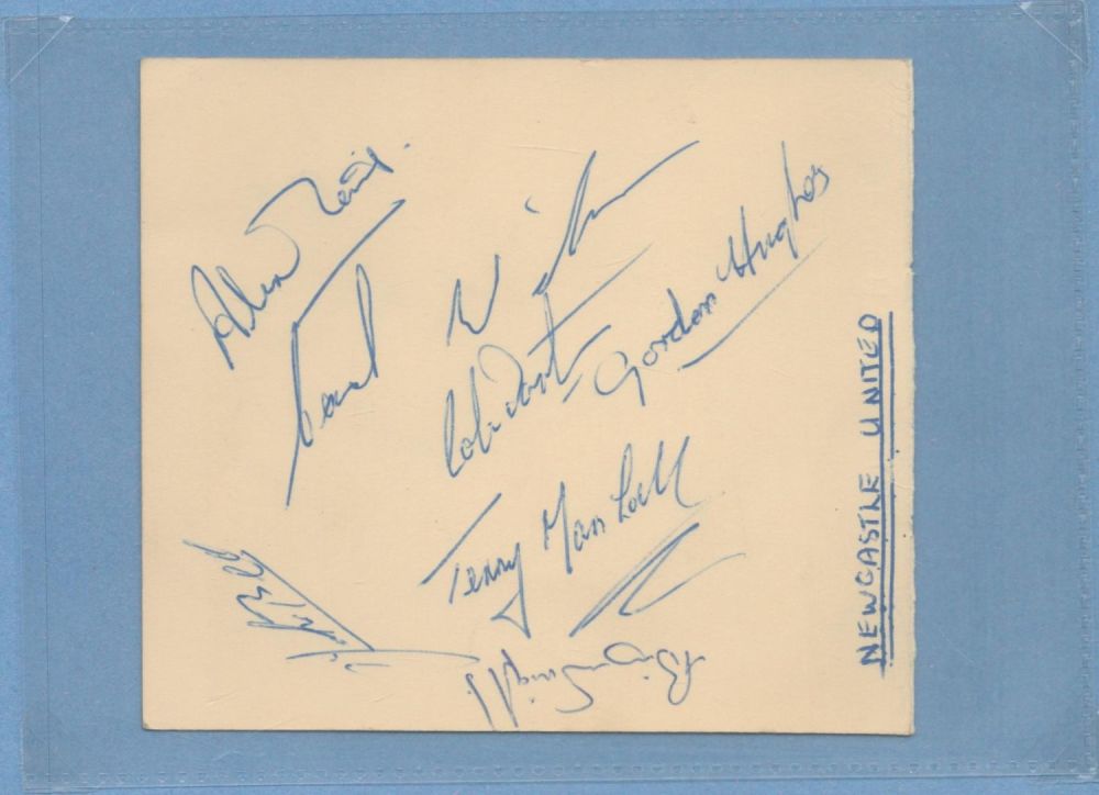 Lot 683: Newcastle Utd 50's/60's signed album page. 7 signatures...