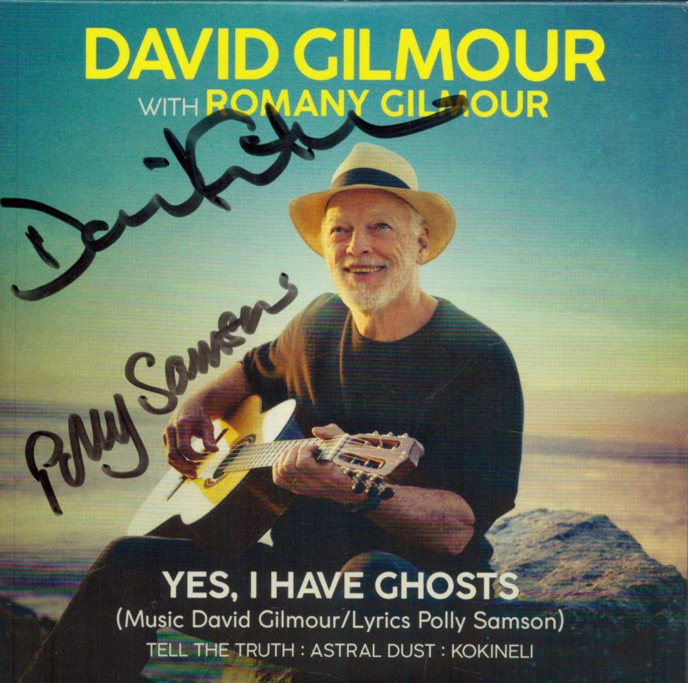 Lot 53: David Gilmour and Polly Samson signed CD sleeve...