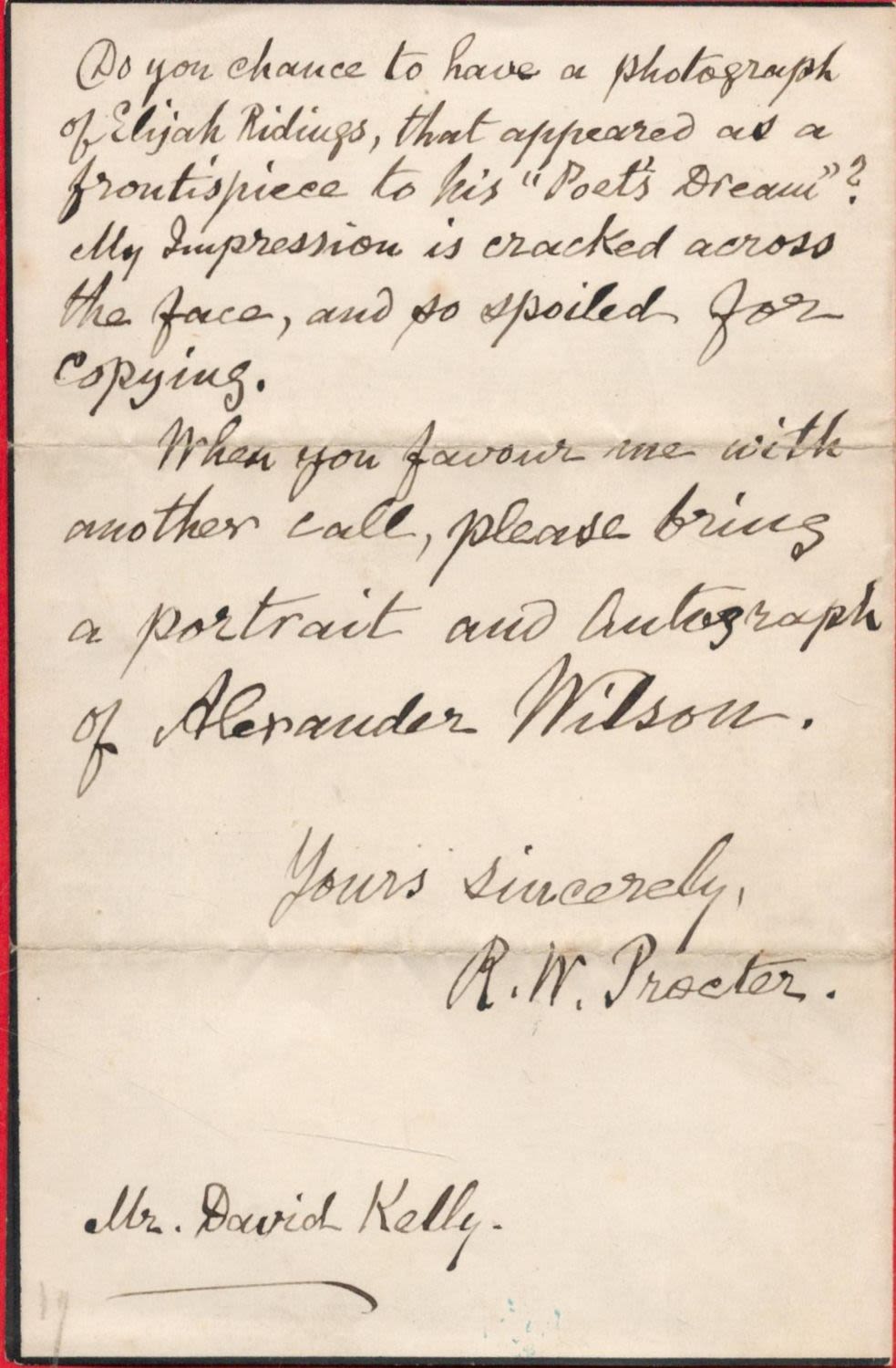 Lot 71: Poet and author Richard Wright Proctor handwritten letter...