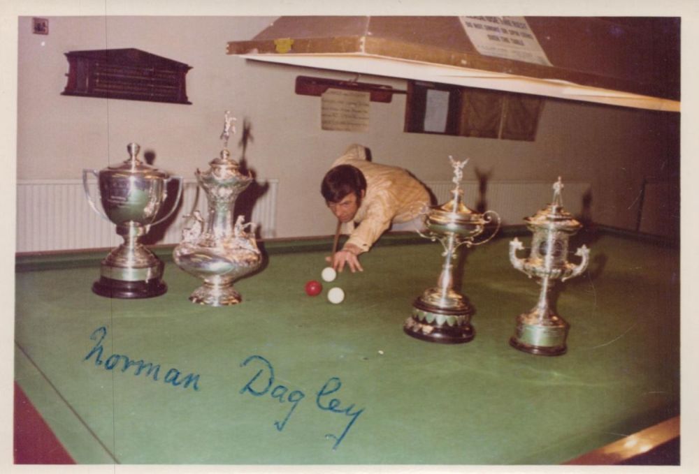 Lot 115: Billiards, Norman Dagley, a signed 5x3.5 vintage photo....