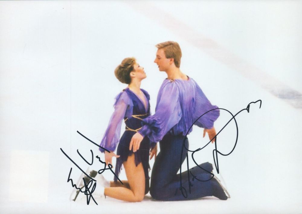 Lot 156: Winter Olympics Torvill and Dean signed 12x8 inch...