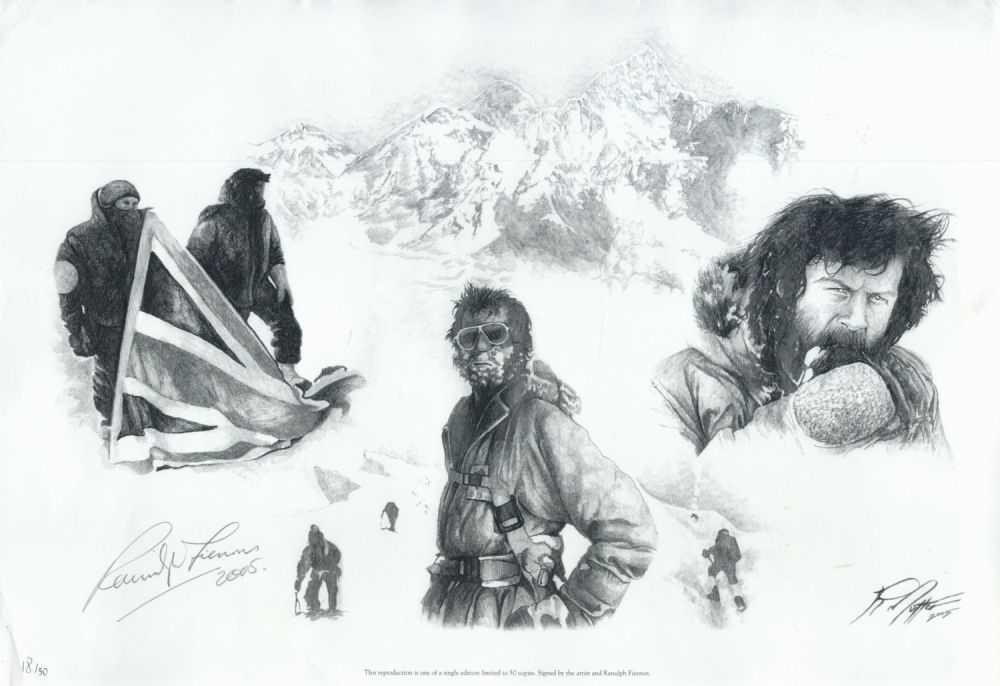 Lot 667: Ranulph Fiennes signed 17x12 inch limited edition print...