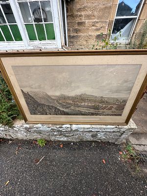 Large Colour Etching. Large colour etching, Royal review of Scottish volunteers 1881