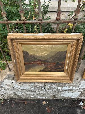 Original Painting. S. Lesley Artist unknown, 19th Century Scottish landscape.