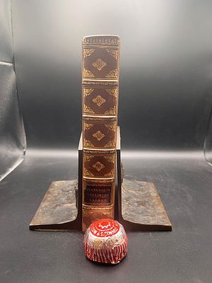 Pair of Griffoul Solid Bronze Native American Indian Horseback Bookends. Auguste Griffoul had 