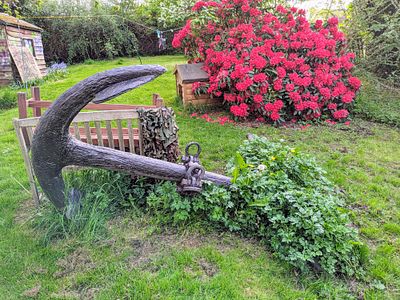Large antique Anchor. The term "anchor aweigh" (and not "anchors away") is used by sailors to 