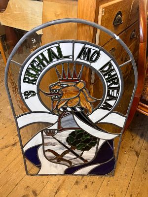Bespoke Stain Glass Art - Mcgregor clan. Royal is my Race! 
Designed and made for a new build 