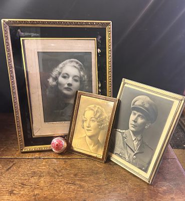 Trio of photographs from the 1930s. Beautiful trio includes a dashing gent in his Army Uniform 