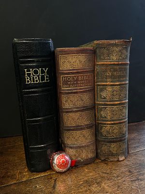 Collection of 3 Church Bibles. Thee came out of Tain Church of Scotland (Which was built as a 