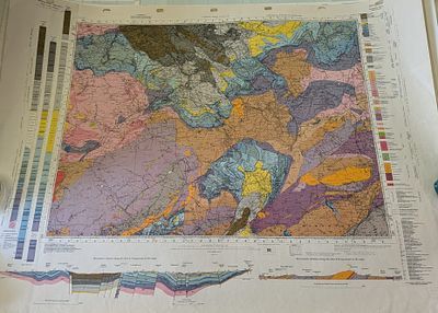 vintage 1929 geological map. It is Sheet 23, titled "Lanark, " which covers areas including 
