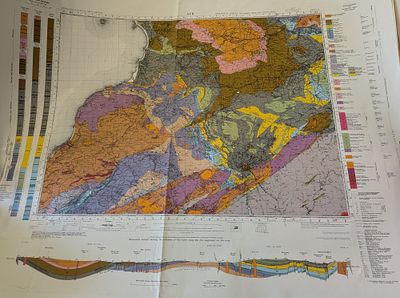 vintage Ayr Geological Survey of Scotland Sheet 14 (Solid Edition) map, . Published in 1949. 