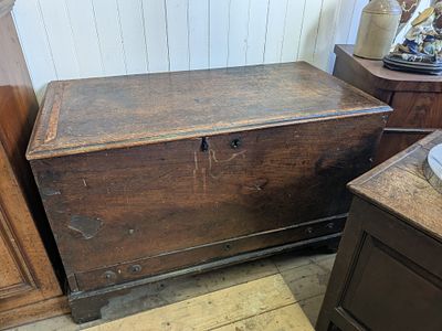 18th Century Linen Kist. Complete with bottom drawer - made from Oak and showing signs of its 