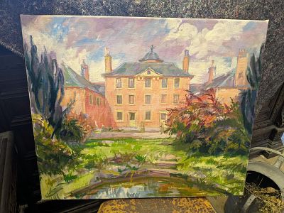 Poyntzfield House by Ewan Cameron. A original painting on canvas of Poyntzfield House, a 