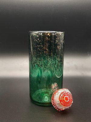 Superb Vintage scottish strathearn glass Vase. 1960s era with the leaping salmon mark to the 