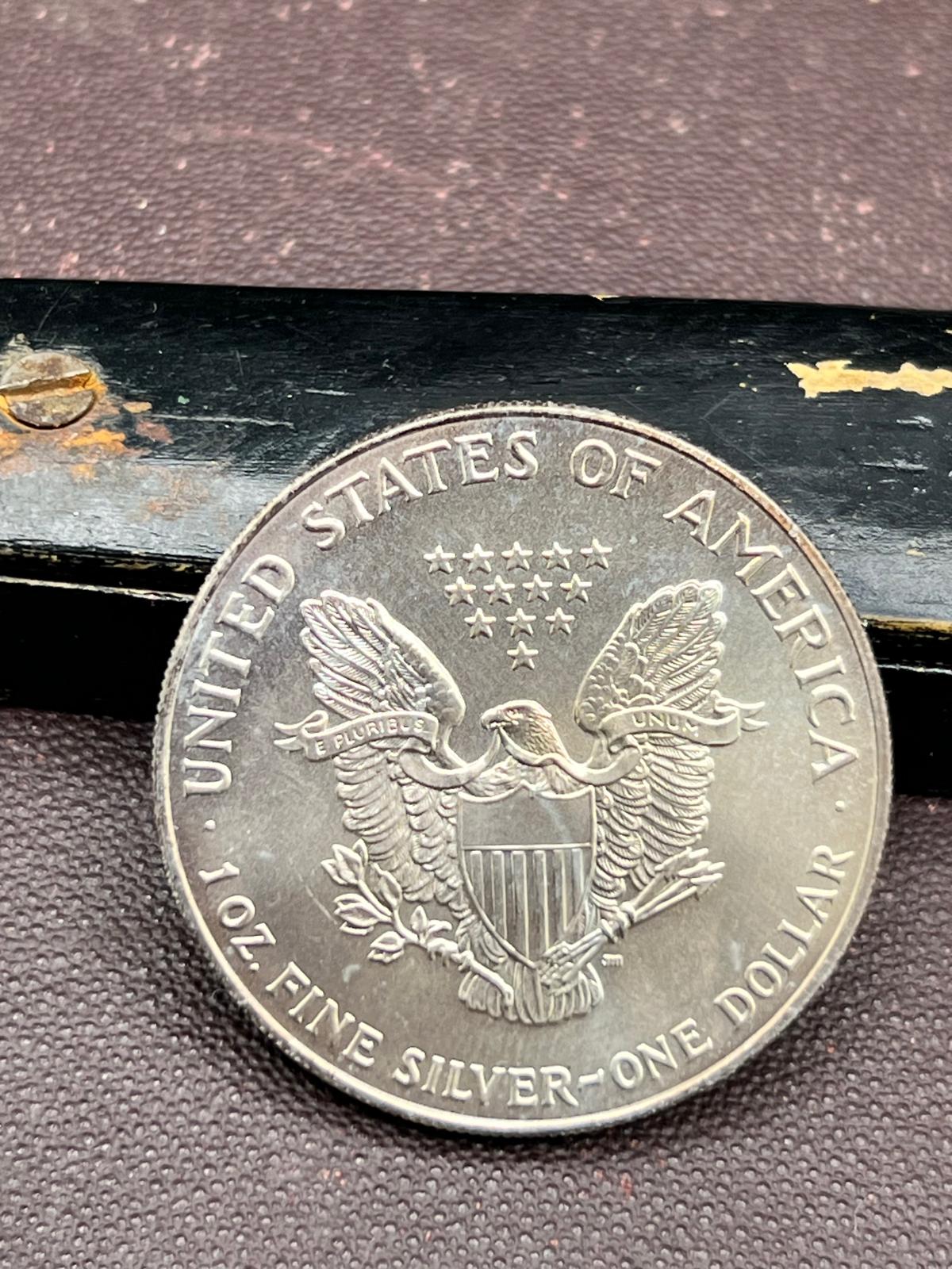1993 US American Silver Eagle One Dollar Silver Bullion Coin