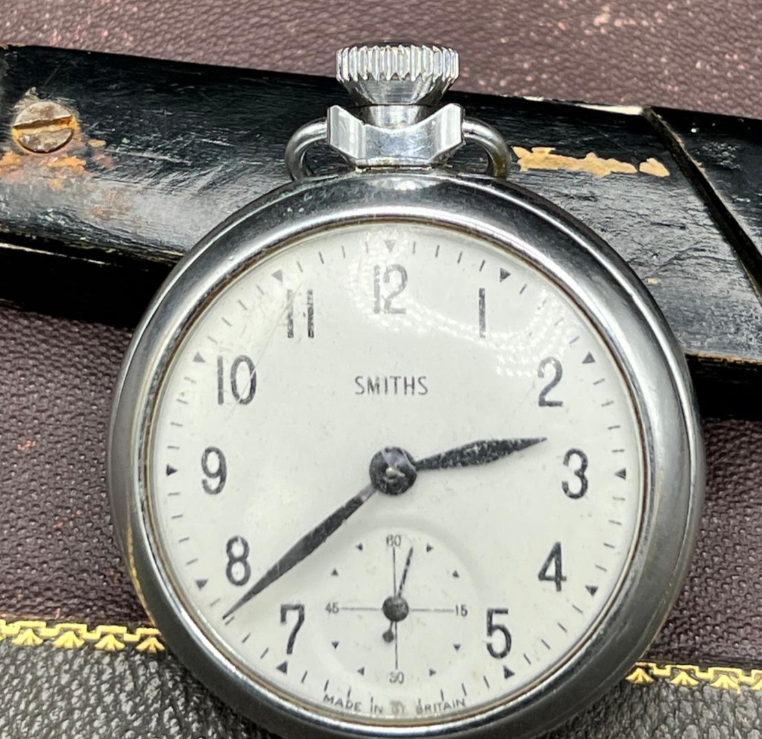 Smiths Chrome Plated Open Face Pocket Watch with Subsidiary Seconds, 1972
