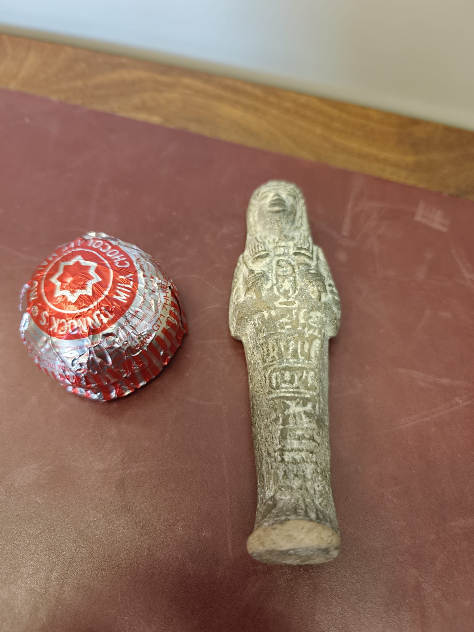 Egyptian Faience Mummiform Shabti with Thutmose III Cartouche
