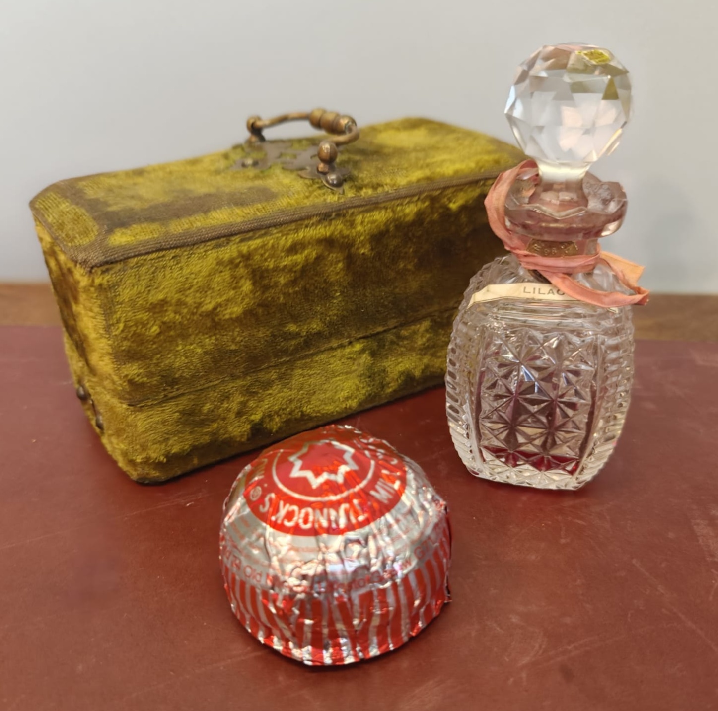 Vintage Cut Crystal Perfume Bottle with Fitted Velvet Presentation Box