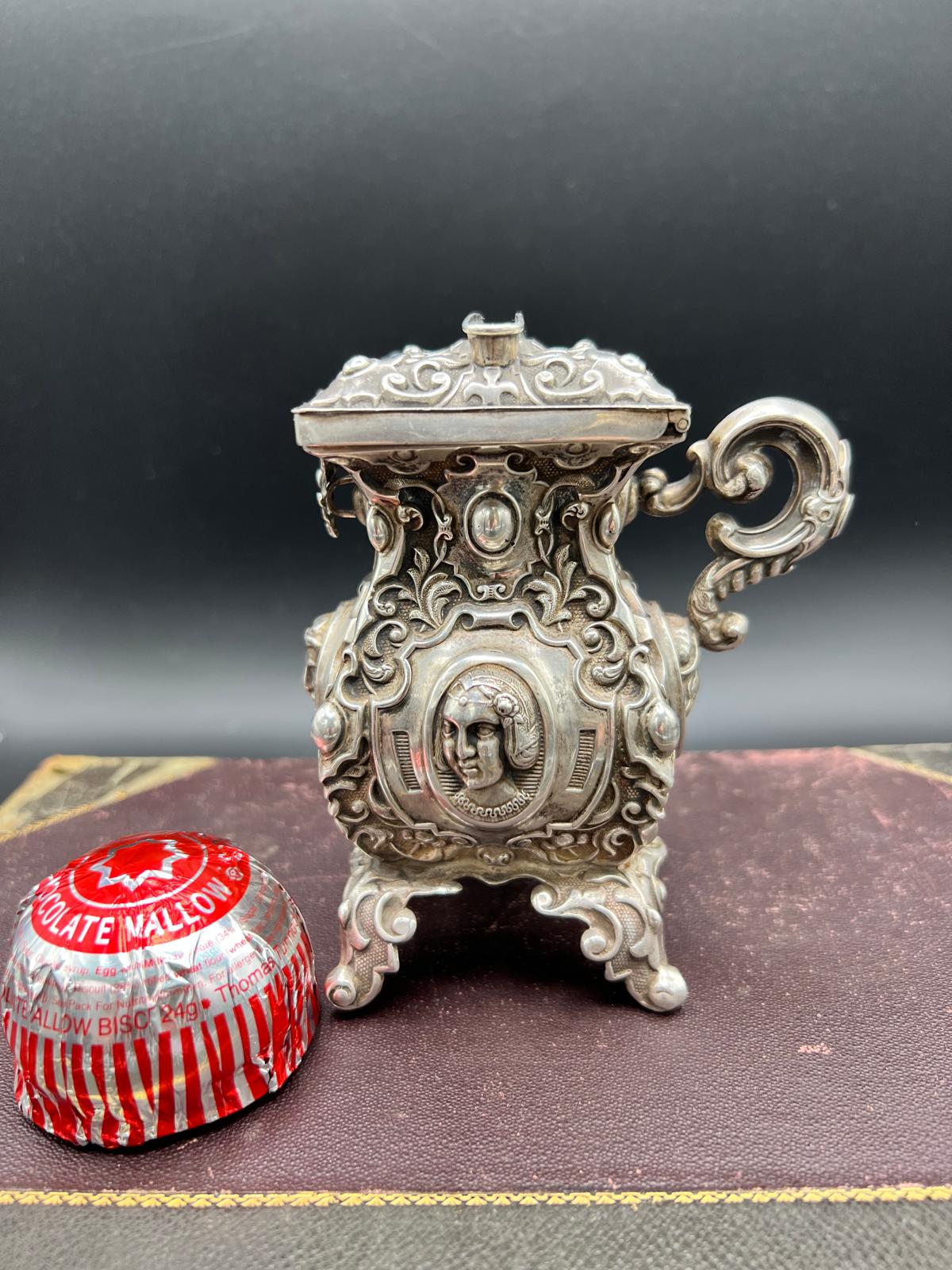 19th Century Hanau Neo-Rococo Silver Miniature Coin Bank