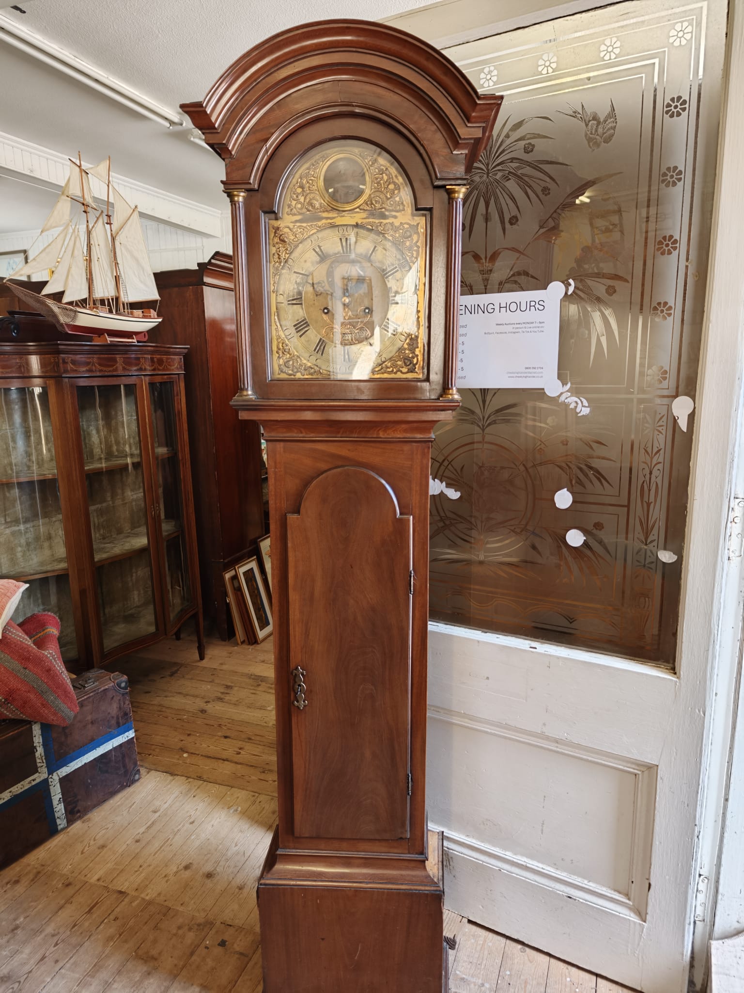 George III Walnut Longcase Clock by Thomas Phippard, Poole