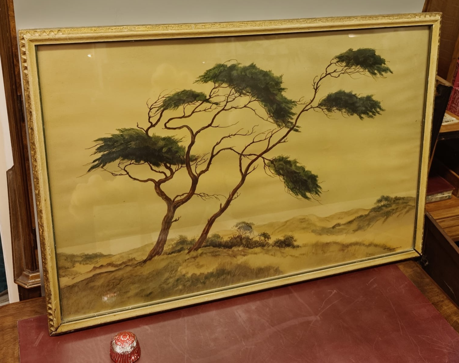 Van Kaouib Jr., Pines on the Dunes, Watercolor and Gouache