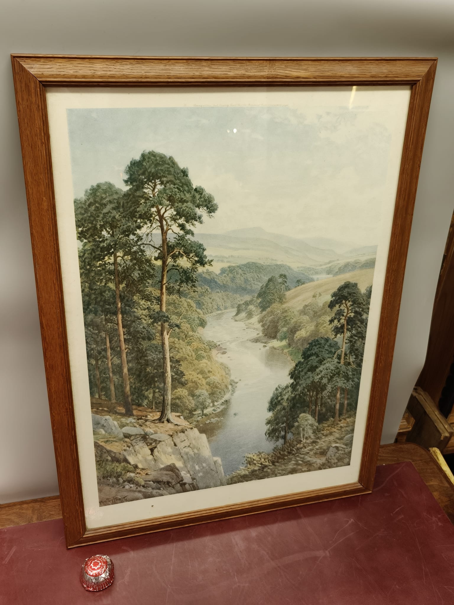 Sutton Palmer, River Landscape, Frost and Reed Color Print, 1920